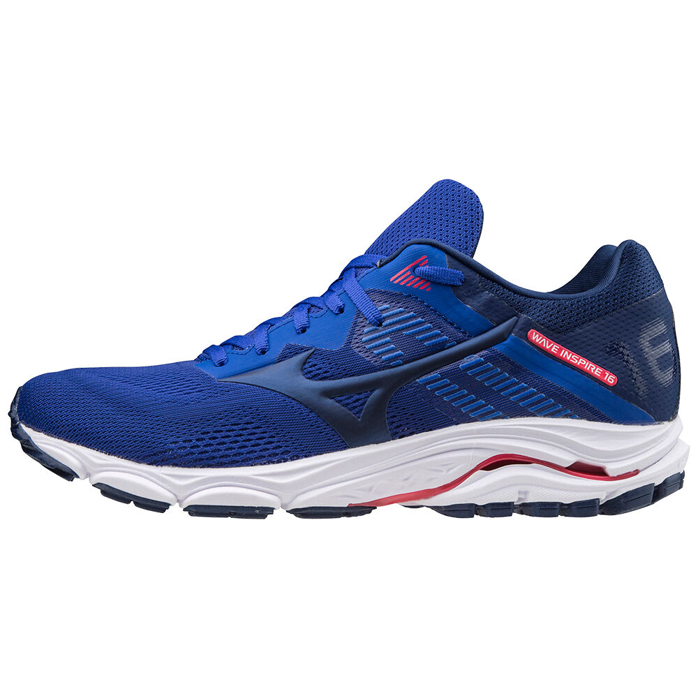 Mizuno Wave Inspire 16 - Erkek Koşu Ayakkabısı - Mavi/Pembe Türkiye (AOMSLC-589)